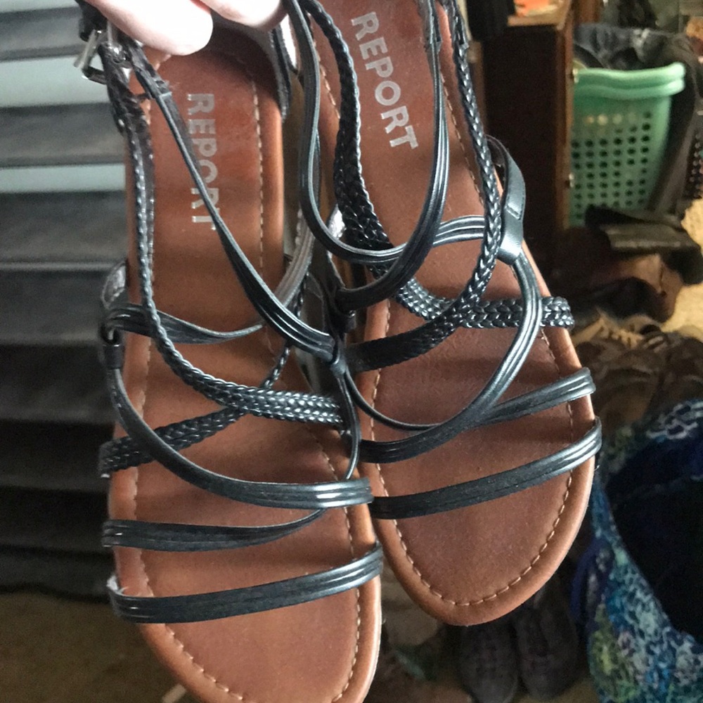 Black strappy sandals
